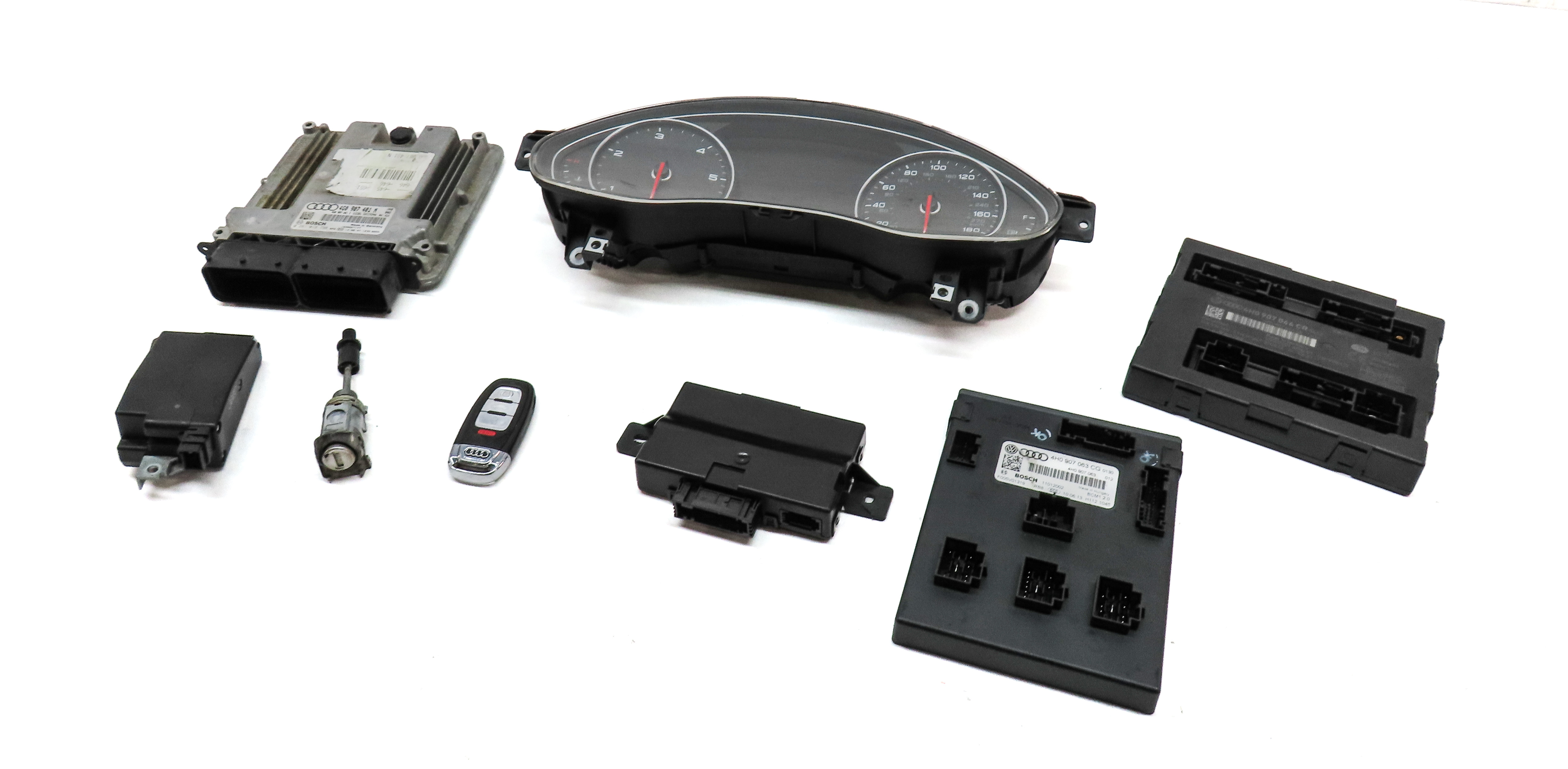 2014 AUDI A6 C7 3.0L DIESEL ECM IMMOBILIZER CLUSTER BODY ENGINE MODULE & KEY SET — exact item pictured